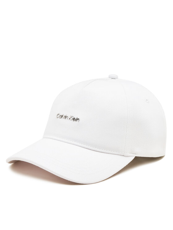 Calvin Klein Cepure ar nagu Calvin Lettering Canvas Cap K60K612764 Balts