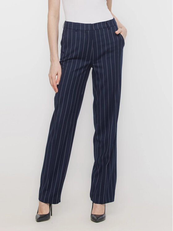 Willsoor Willsoor Spodnie materiałowe 68259 Granatowy Straight Leg