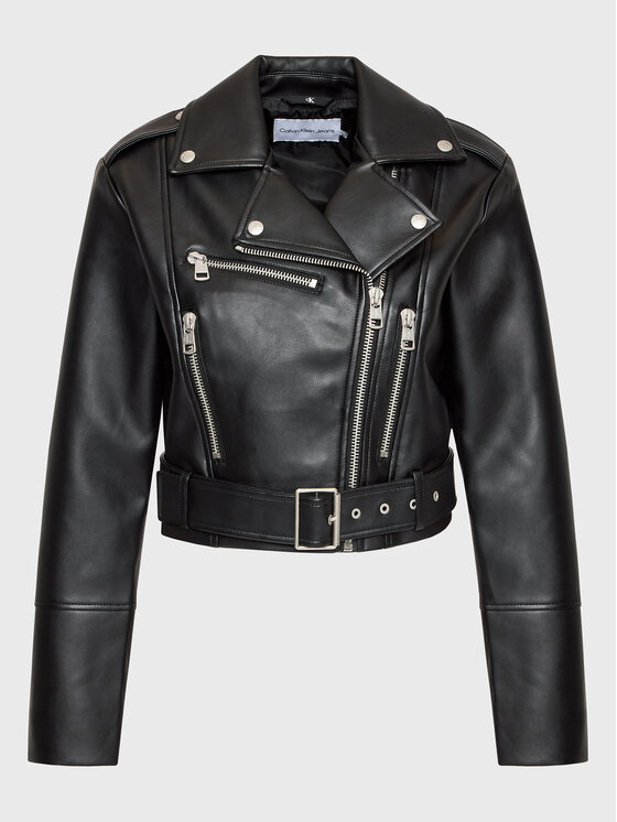 Calvin Klein Jeans Calvin Klein Jeans Μπουφάν από απομίμηση δέρματος J20J220507 Μαύρο Regular Fit