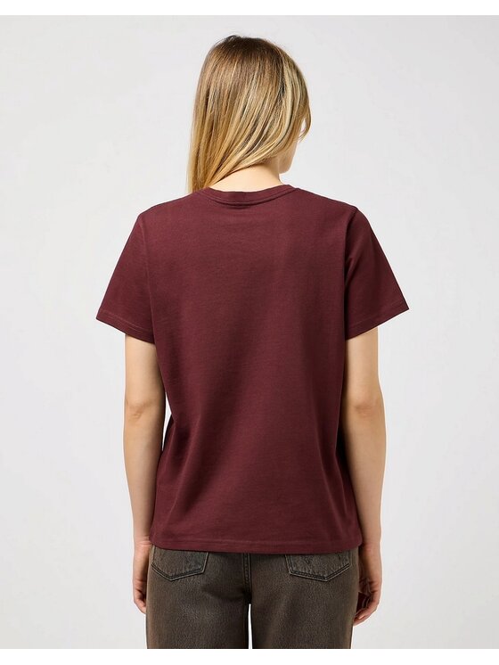 Wrangler Wrangler T-shirt Round Tee 112356625 Bordeaux Regular Fit