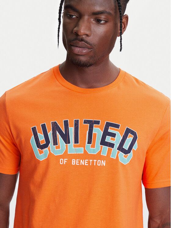 United Colors Of Benetton United Colors Of Benetton Тишърт 3I1XU1096 Оранжев Regular Fit