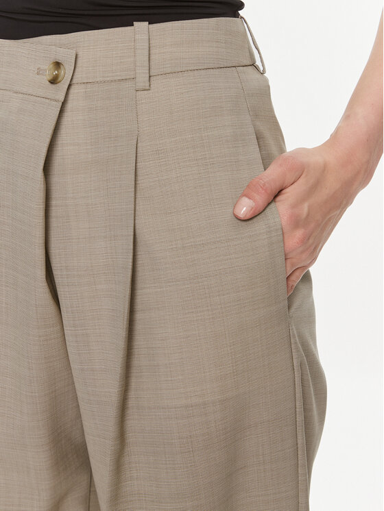 BOSS Boss Bavlnené nohavice Tenly 50505608 Béžová Straight Fit