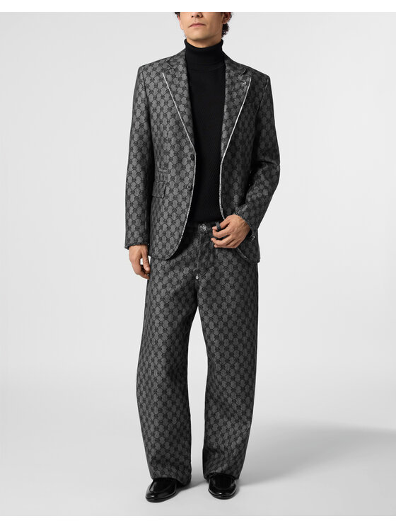 PHILIPP PLEIN PHILIPP PLEIN Marynarka 31285 Czarny Regular Fit
