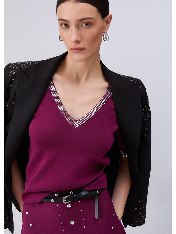 Liu Jo Liu Jo Sweter WA6222MS55N92428 Fioletowy Regular Fit