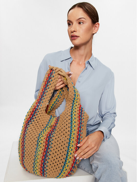 Tommy Hilfiger Tommy Hilfiger Handtasche Th Travel Makrame Tote AW0AW14820 Braun