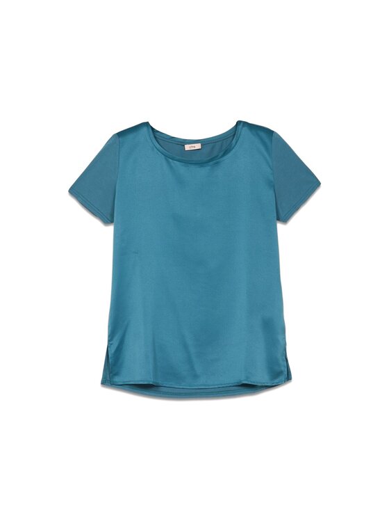 Oltre Oltre T-Shirt G163J203987N015 Turkusowy Regular Fit