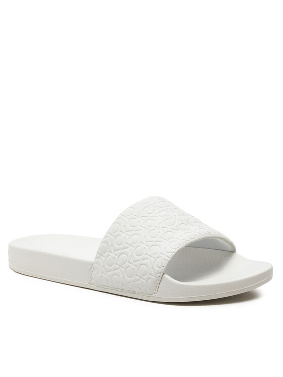 Calvin Klein Calvin Klein Şlapi Slide Saff Mono HW0HW02106 Alb