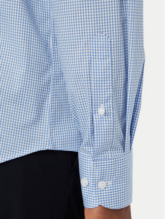 Tommy Hilfiger Tommy Hilfiger Marškiniai Gingham MW0MW42931 Šviesiai mėlyna Slim Fit