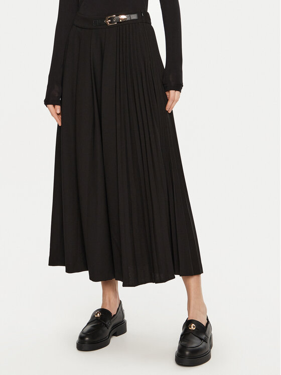 LOLA CASADEMUNT Fustă plisată MF2408004 Negru Regular Fit