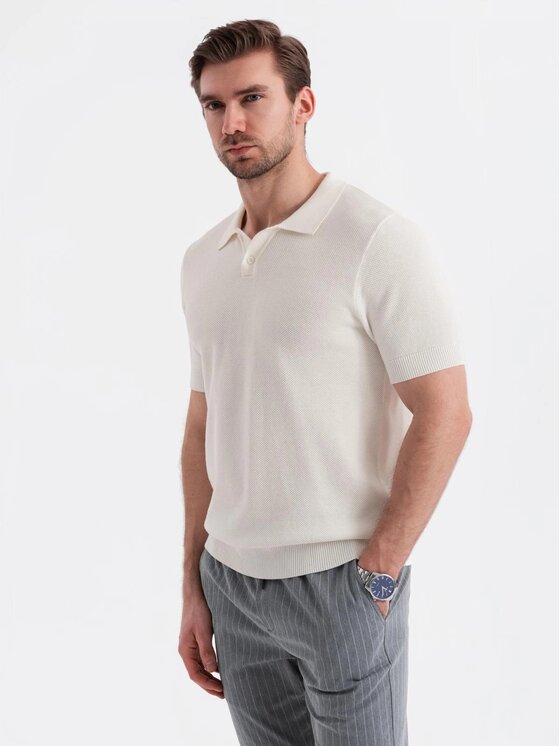 Ombre Ombre Polo OM-POSS-0117 Écru Regular Fit
