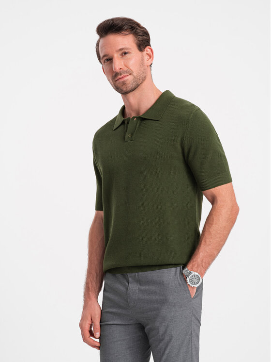 Ombre Ombre Polokošile OM-POSS-0117 Zelená Regular Fit