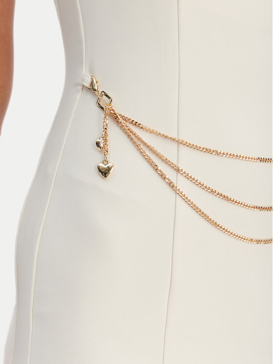 Fracomina Fracomina Kokteilinė suknelė FR26SD2017W42901 Écru Slim Fit