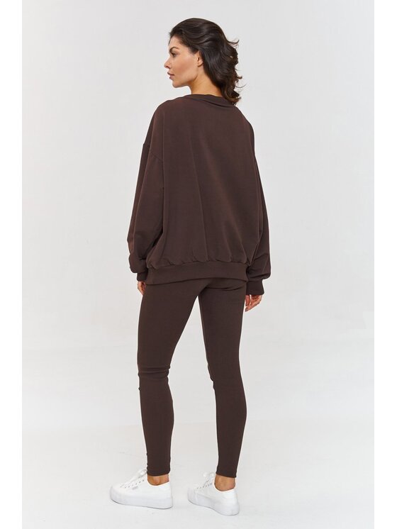 Makadamia Makadamia Dres A2 Brązowy Loose Fit