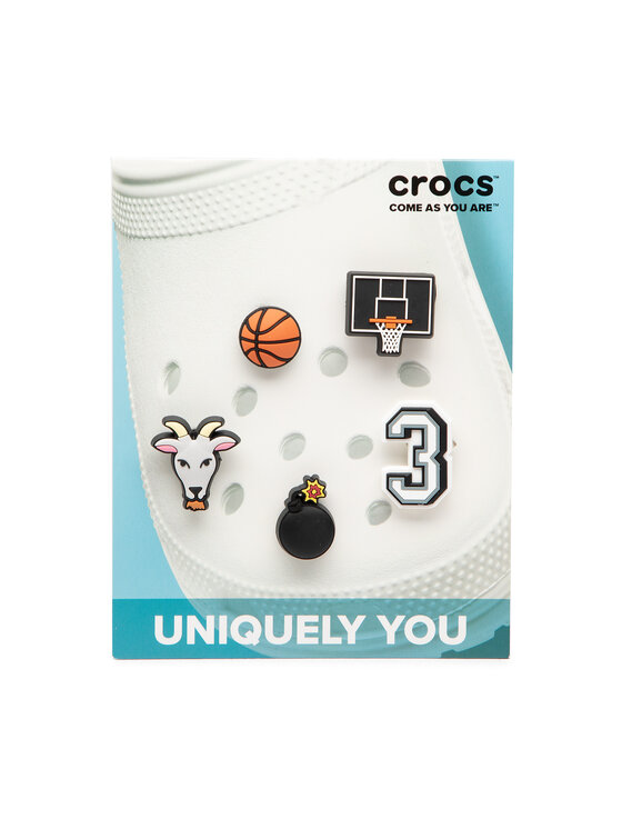 Crocs Crocs Декорация за обувки Jibbitz Basketball Star 5 pack 10009750 Черен