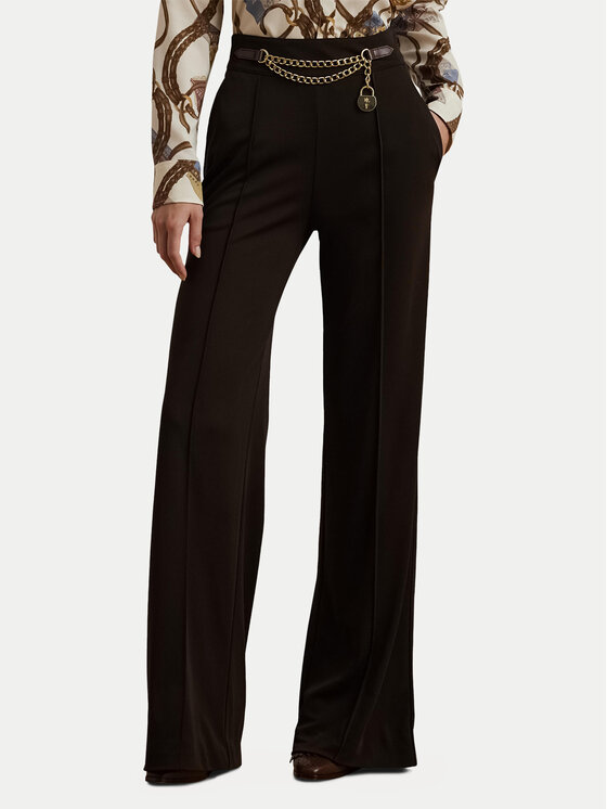 LAUREN RALPH LAUREN LAUREN RALPH LAUREN Hlače iz tkanine 200953573001 Rjava Wide Leg