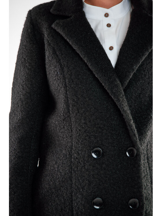 Awama Awama Płaszcz A546 Czarny Basic Fit