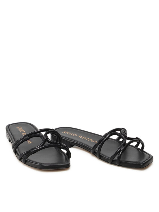 Stuart Weitzman Stuart Weitzman Plätud Wovenknotslidesandal SA616 Must