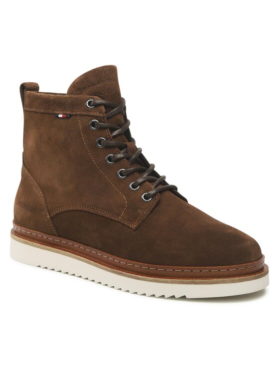 Tommy Hilfiger Ботуши Cleated Suede Boot FM0FM04191 Кафяв