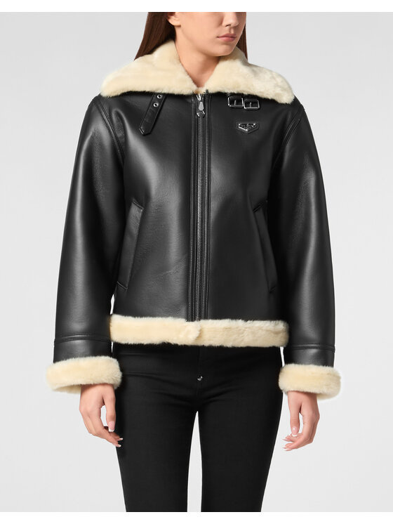 PHILIPP PLEIN PHILIPP PLEIN Vatovaná bunda 22885 Čierna Regular Fit