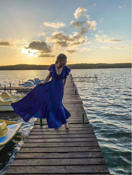 Aurora Aurora Abito da cocktail Abelia (chaber) Blu Feminine Fit