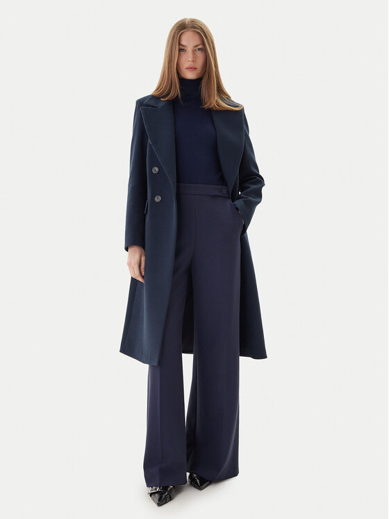 Maryley Maryley Płaszcz przejściowy 25IB807/01BL Granatowy Regular Fit