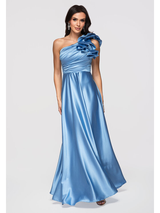 Ombre Ombre Sukienka wieczorowa LA-OM-DLR362 Niebieski Regular Fit