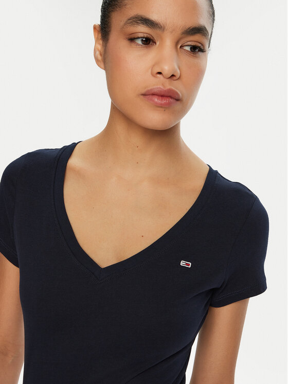 Tommy Jeans Tommy Jeans T-Shirt DW0DW20458 Σκούρο μπλε Slim Fit