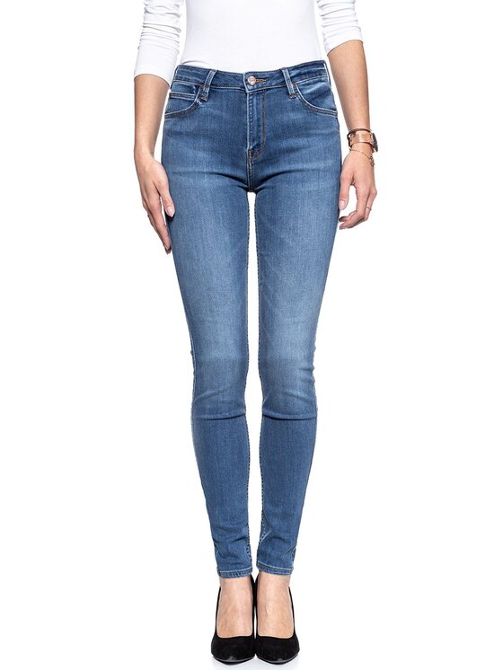 Lee Lee Jeansy SCARLETT HIGH Niebieski Skinny Fit