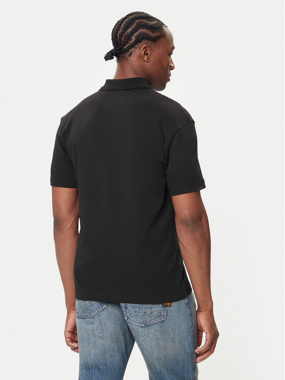 HUGO HUGO Тениска с яка и копчета Deabono_D 50517638 Черен Regular Fit