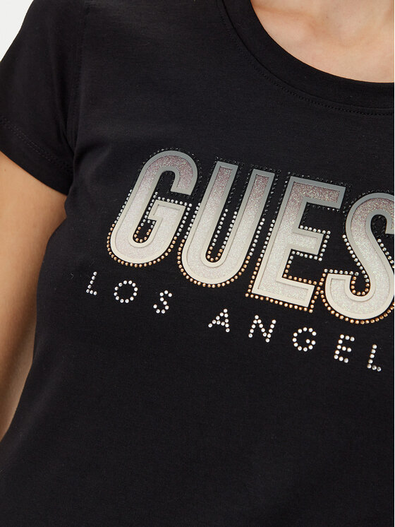 Guess Guess Marškinėliai W5GI14 J1314 Juoda Regular Fit