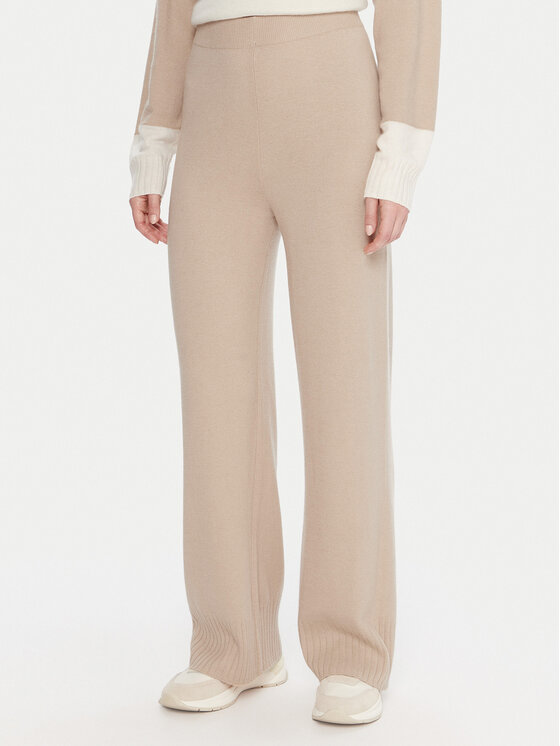 United Colors Of Benetton United Colors Of Benetton Трикотажні штани 102HDF00Z Бежевий Wide Leg