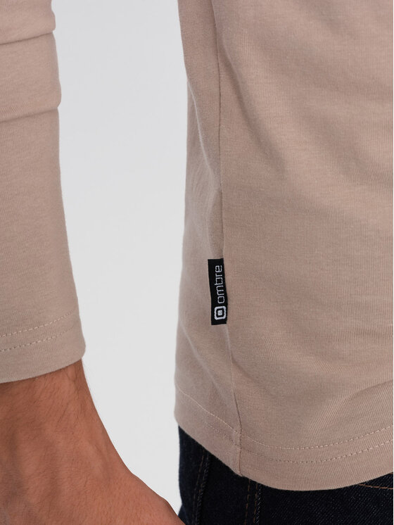 Ombre Ombre S dlouhým rukávem OM-LSBL-0106 Béžová Regular Fit