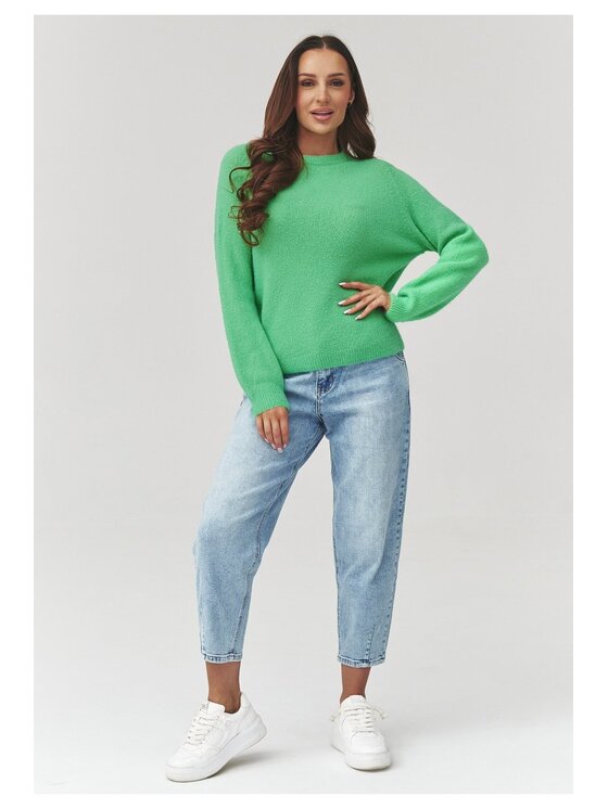 Makadamia Makadamia Sweter C40 Zielony Loose Fit