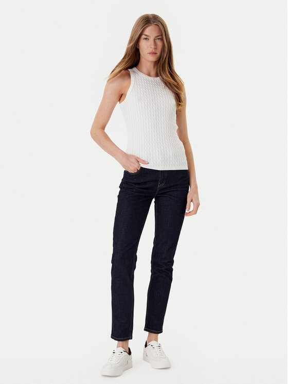 Tommy Hilfiger Tommy Hilfiger Τοπ WW0WW45706 Εκρού Slim Fit