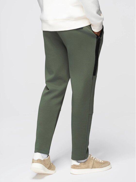 Ombre Ombre Spodnie dresowe OM-PASK-0281 Zielony Regular Fit