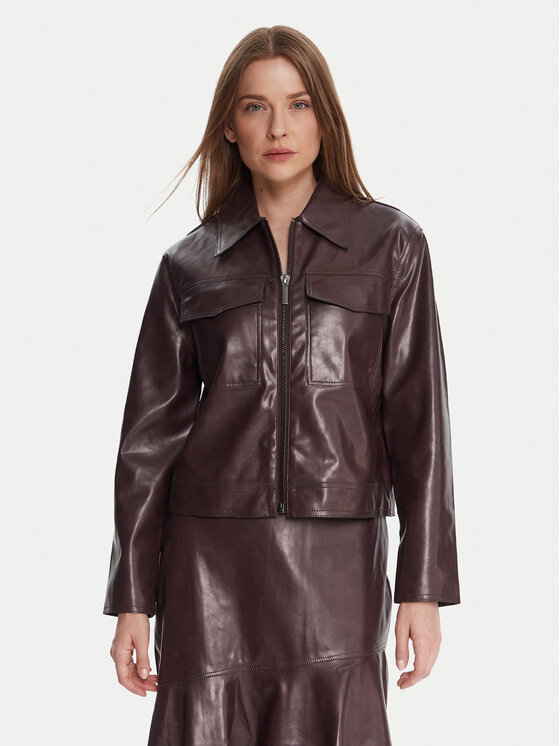 French Connection French Connection Műbőr dzseki Price 75ZAL 60 Bordó Regular Fit