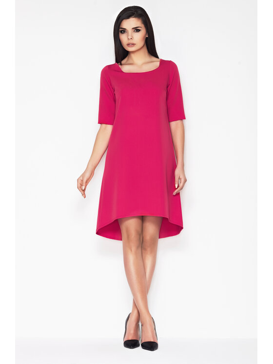 Awama Awama Sukienka letnia A056 Różowy Basic Fit