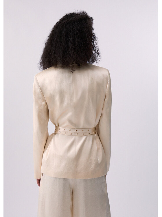 Liu Jo Liu Jo Marynarka CA6146T450AP9572 Kremowy Regular Fit