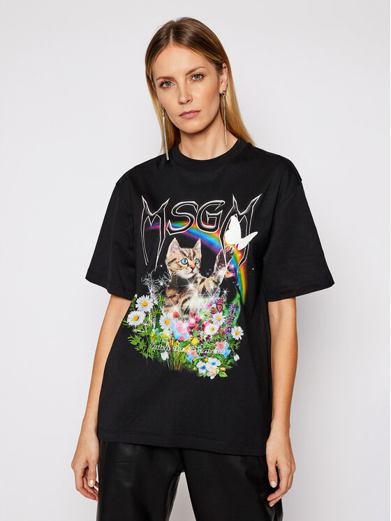 MSGM Tricou 3041MDM164 217298 Negru Regular Fit La Reducere si Transport Gratuit Femei 2023-09-29