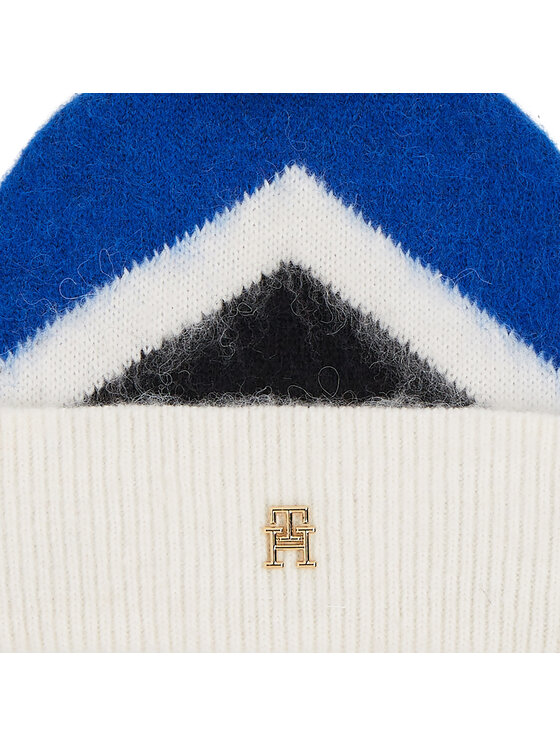 Tommy Hilfiger Tommy Hilfiger Čepice Th Evening Pompom Beanie Argyle AW0AW15305 Modrá