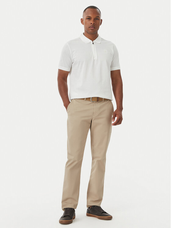 Beverly Hills Polo Club Beverly Hills Polo Club Тениска с яка и копчета M2734 Бял Regular Fit