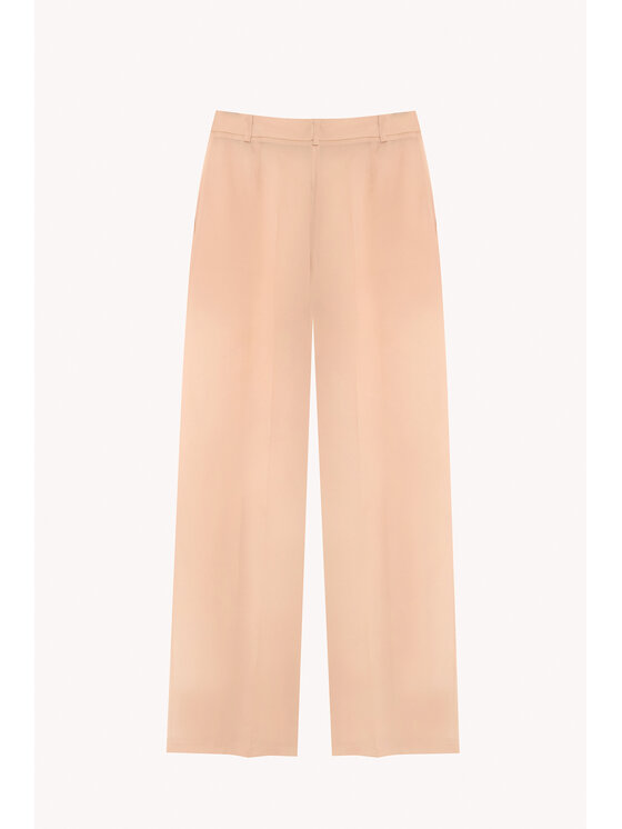 Epuzer Epuzer Spodnie materiałowe Nude transparent organza Beżowy Loose Leg