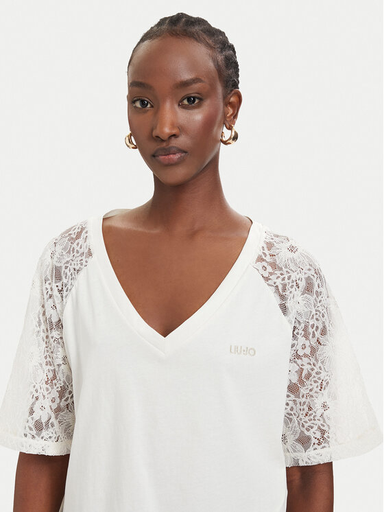 Liu Jo Sport Liu Jo Sport T-krekls TA6160 JS923 Krēmkrāsas Regular Fit