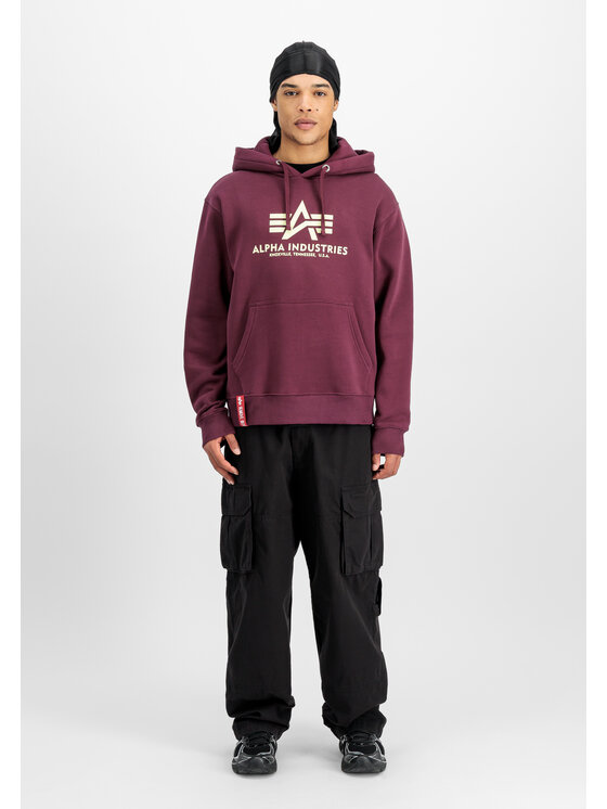 Alpha Industries Alpha Industries Bluza Basic Big Logo Hoodie Czerwony Regular Fit