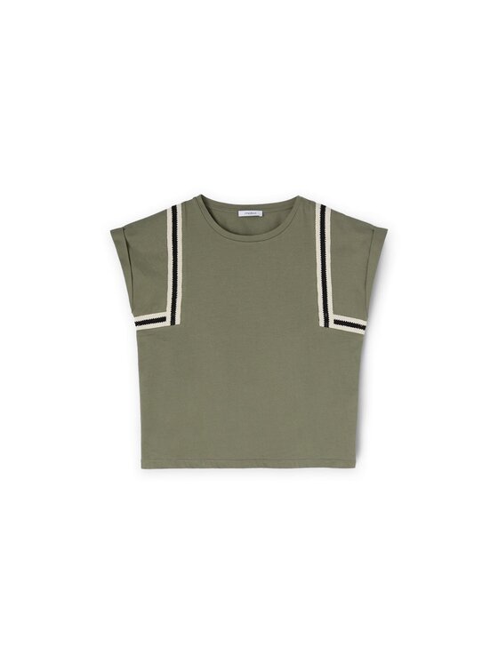 Motivi Motivi T-Shirt G311W003352N035 Zielony Regular Fit
