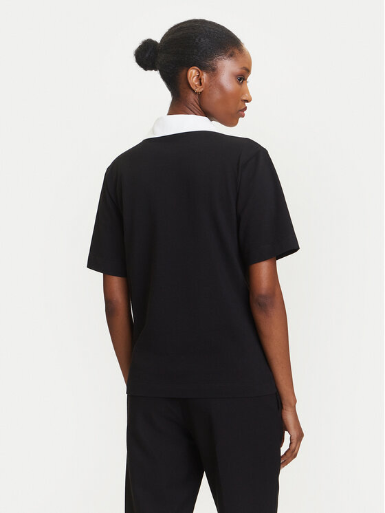 KARL LAGERFELD KARL LAGERFELD Тениска с яка и копчета A3W17113 Черен Regular Fit