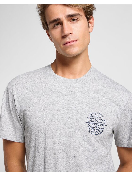 Lee Lee T-Shirt Relaxed Tee Szary Relaxed Fit