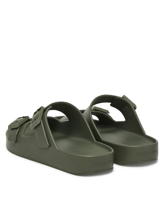 Calvin Klein Calvin Klein Plätud Ergon Eva Double Bar Sandal HM0HM02116 Roheline