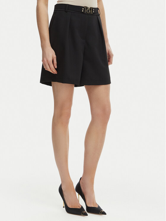 Rinascimento Rinascimento Szövet rövidnadrág CFC0127761003 Fekete Regular Fit