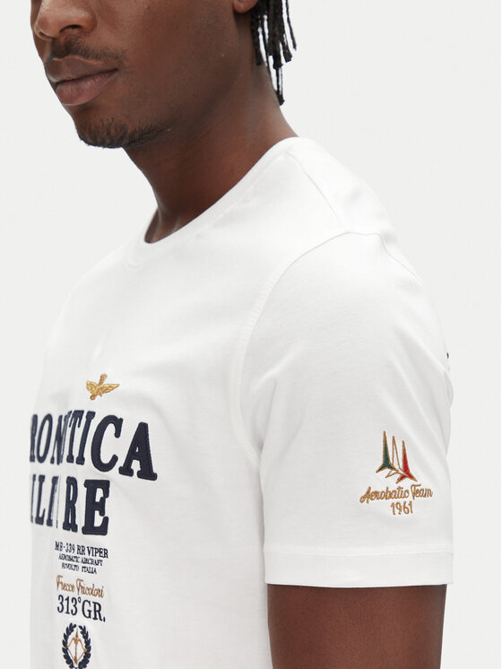Aeronautica Militare Aeronautica Militare Tricou 251TS2401J592 Alb Regular Fit